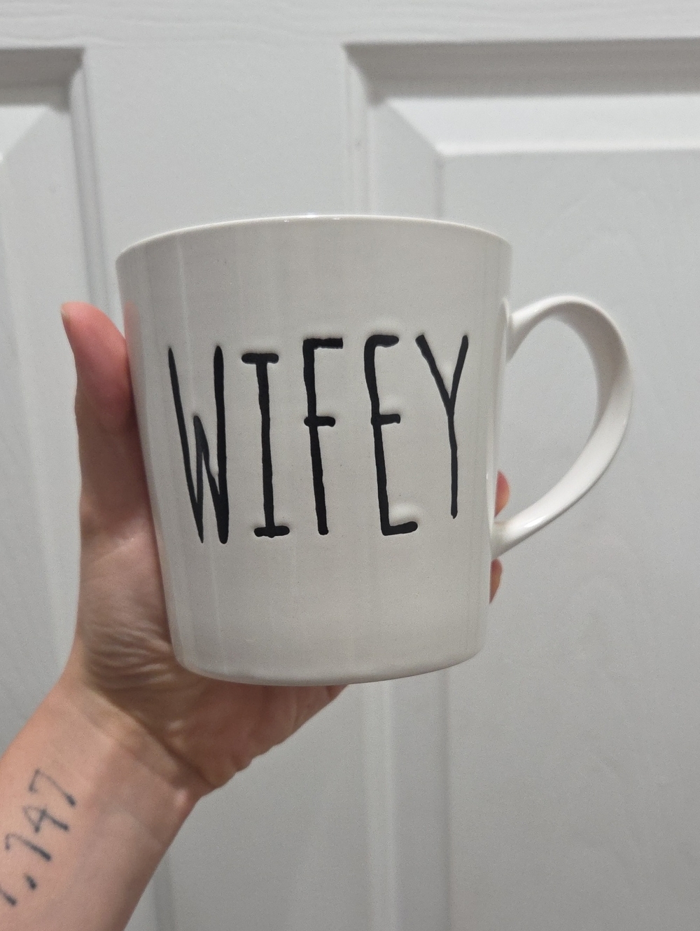 Rae Dunn WIFEY Mug - White with Black Lettering